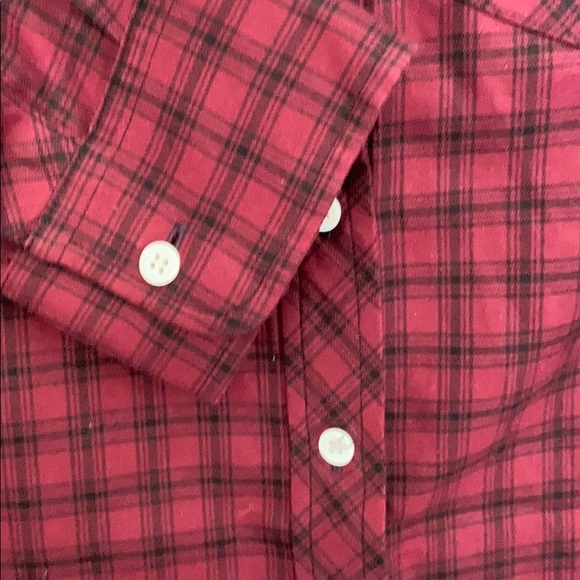 $5 $5 $5 Band of Outsiders 3/4 Sleeve Checkered Button Down Red Shirt Top SzS - Picture 5 of 6
